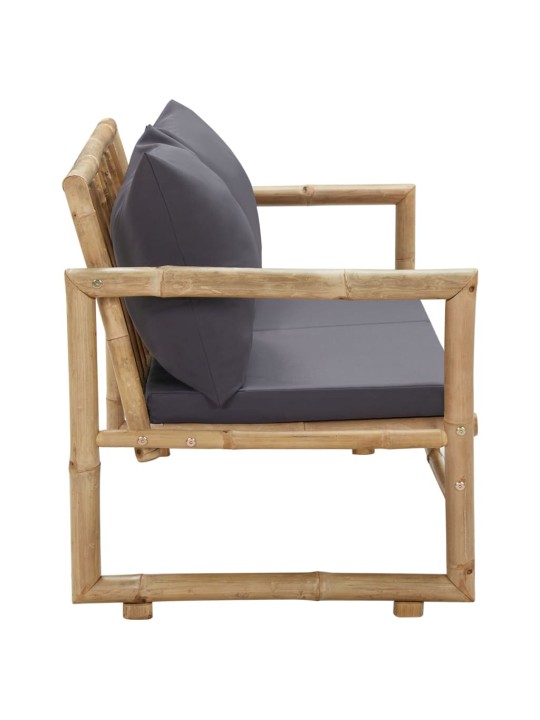 Zahradní lavice s poduškami 115 cm bambus