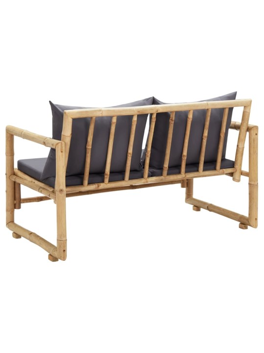 Zahradní lavice s poduškami 115 cm bambus