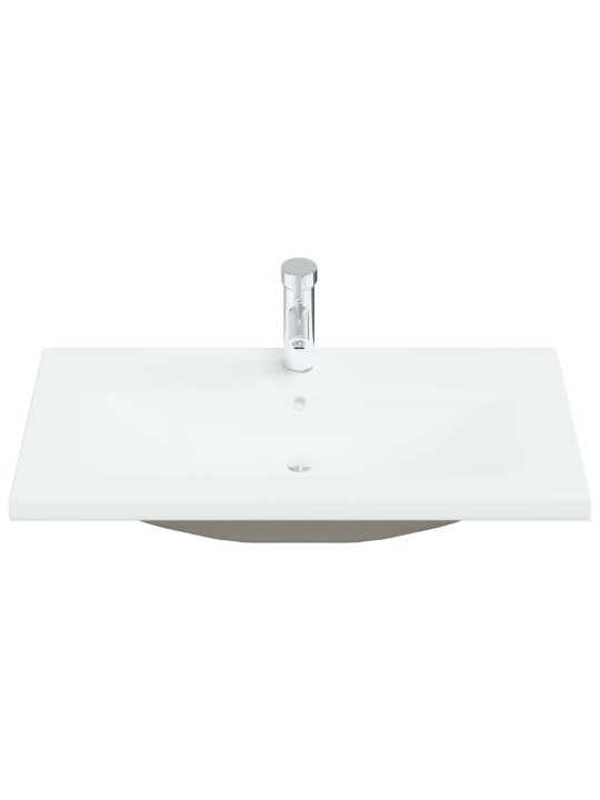 Zápustné umyvadlo s baterií 81 x 39 x 18 cm keramické bílé