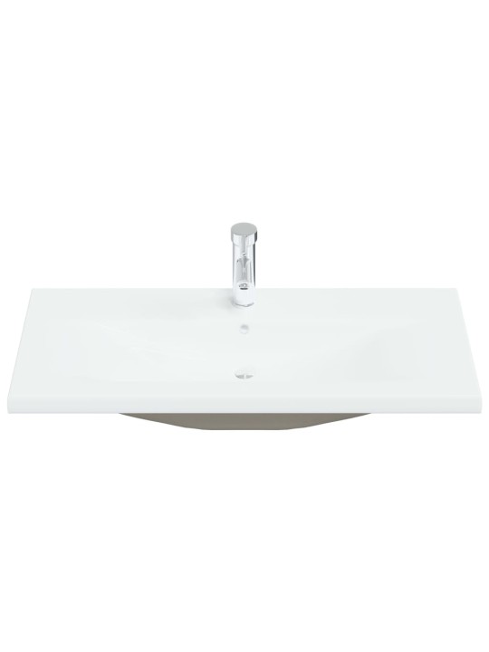 Zápustné umyvadlo s baterií 101 x 39 x 18 cm keramické bílé