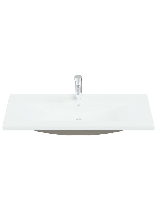 Zápustné umyvadlo s baterií 101 x 39 x 18 cm keramické bílé