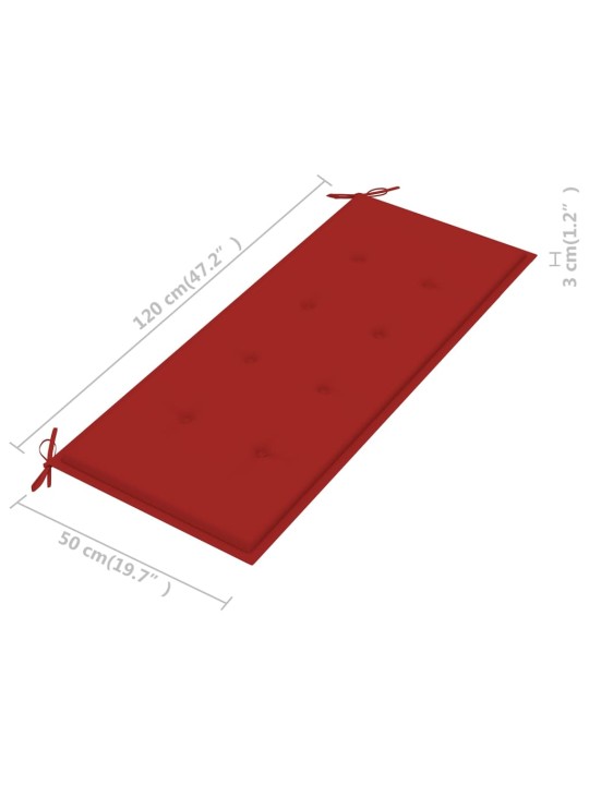 2místná zahradní lavice s poduškou 120 cm masivní eukalyptus
