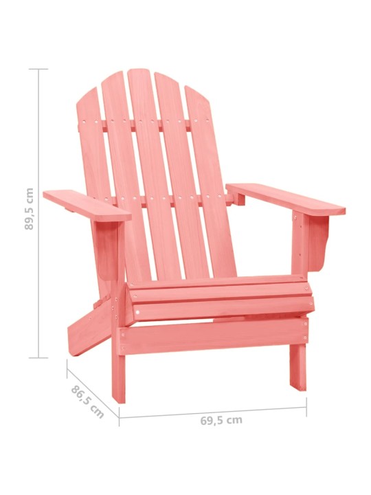 Zahradní židle Adirondack masivní jedlové dřevo růžová
