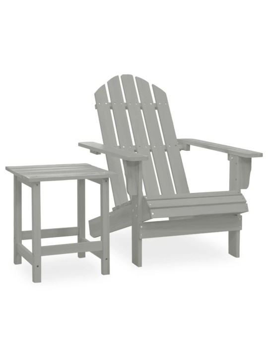 Zahradní židle Adirondack se stolkem masivní jedlové dřevo šedá