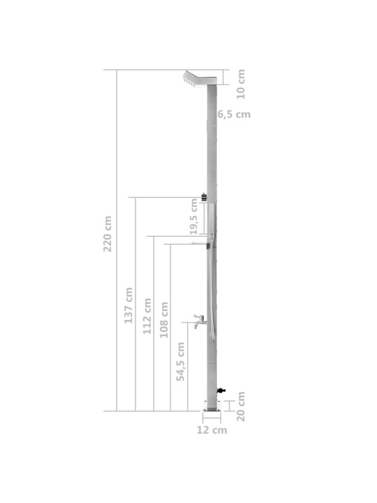 Zahradní sprcha 220 cm nerezová ocel