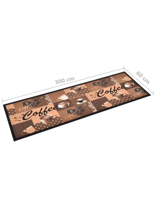 Kuchyňský koberec pratelný Coffee hnědý 60 x 300 cm