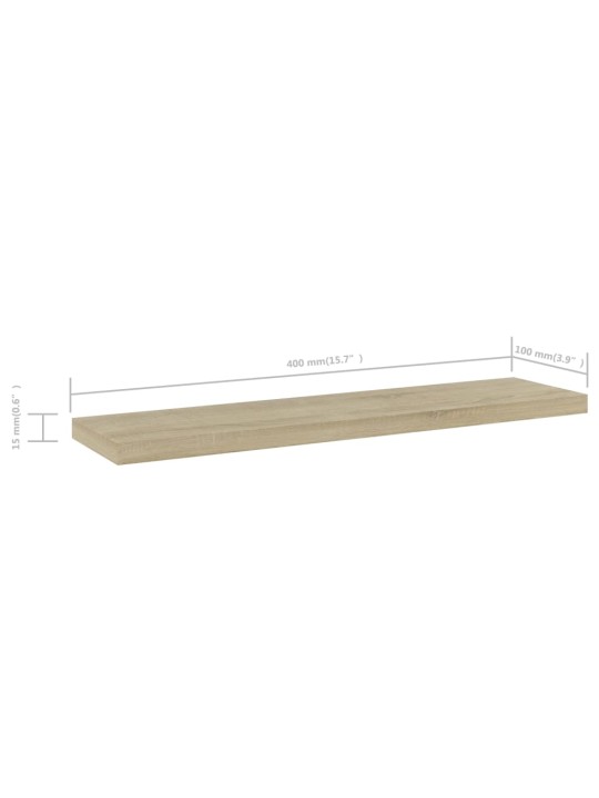 Police na knihy 4 ks dub sonoma 40x10x1,5 cm kompozitní dřevo