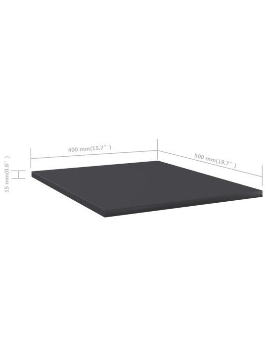Police na knihy 8 ks šedé 40 x 50 x 1,5 cm kompozitní dřevo