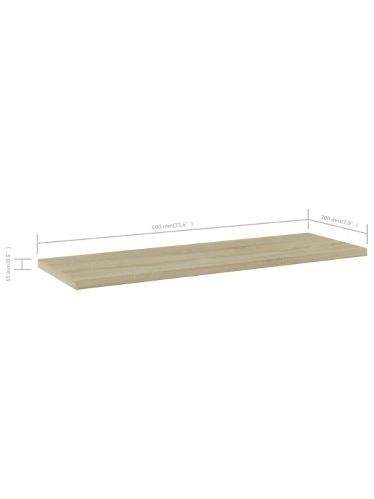 Přídavné police 4 ks dub sonoma 60 x 20 x 1,5 cm dřevotříska