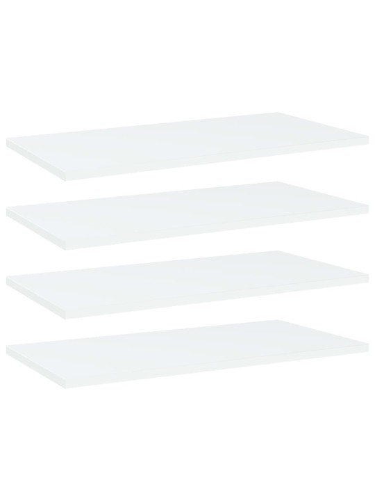 Přídavné police 4 ks bílé 60 x 30 x 1,5 cm dřevotříska