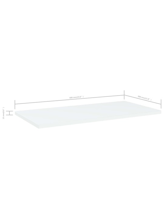 Přídavné police 4 ks bílé 60 x 30 x 1,5 cm dřevotříska