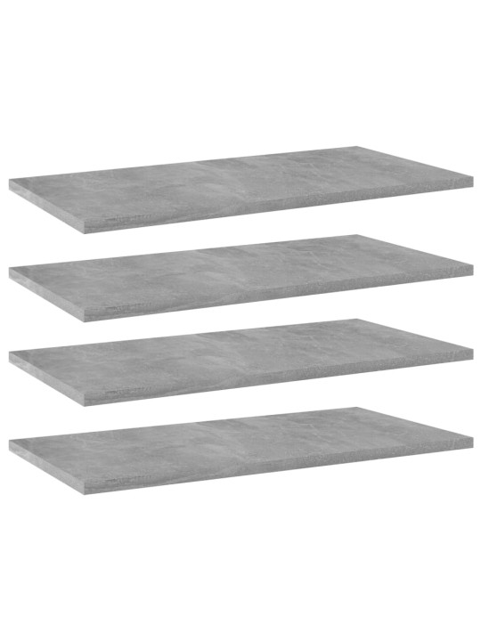 Přídavné police 4 ks betonově šedé 60 x 30 x 1,5 cm dřevotříska