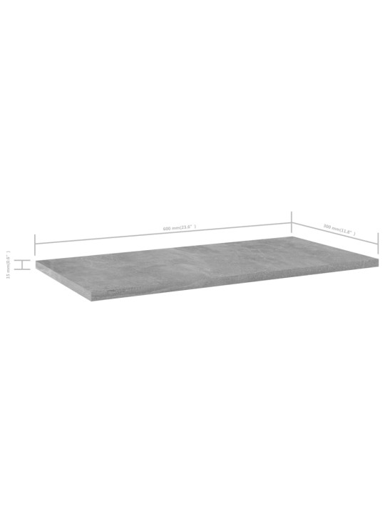 Přídavné police 4 ks betonově šedé 60 x 30 x 1,5 cm dřevotříska