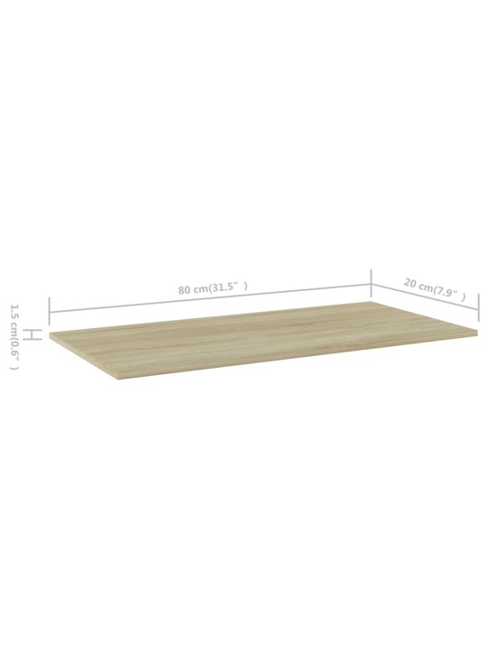 Přídavné police 4 ks dub sonoma 80 x 20 x 1,5 cm dřevotříska
