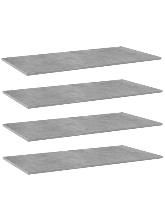 Přídavné police 4 ks betonově šedé 80x20x1,5cm kompozitní dřevo