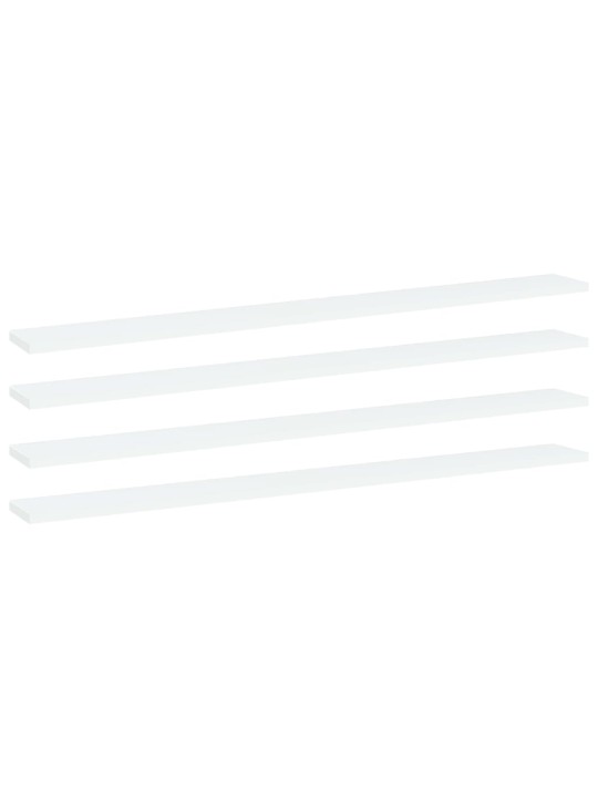 Přídavné police 4 ks bílé 100 x 10 x 1,5 cm dřevotříska