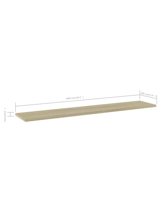 Přídavné police 4 ks dub sonoma 100 x 20 x 1,5 cm dřevotříska