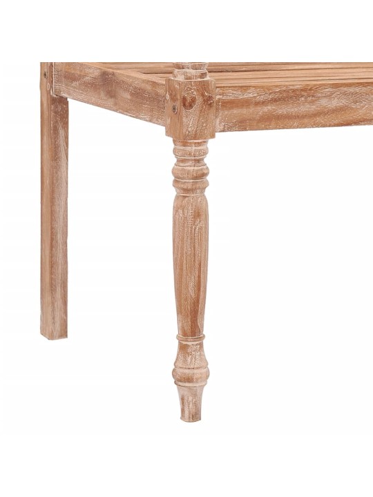 Lavice Batavia 120 cm s běleným povrchem masivní teakové dřevo