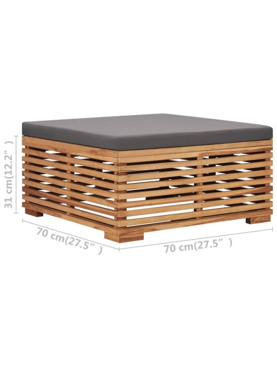 Set zahradního stolu a podnožky tmavě šedá poduška masivní teak