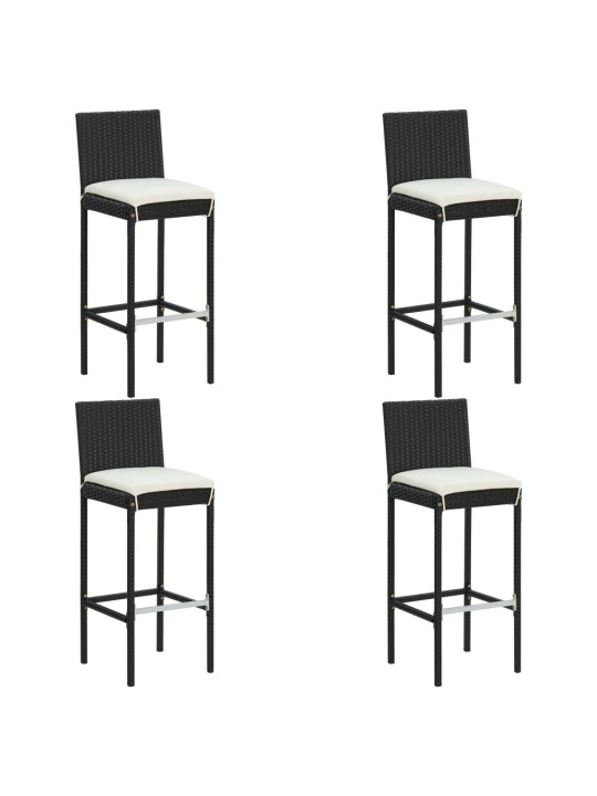 5dílný zahradní barový set s poduškami polyratan černý