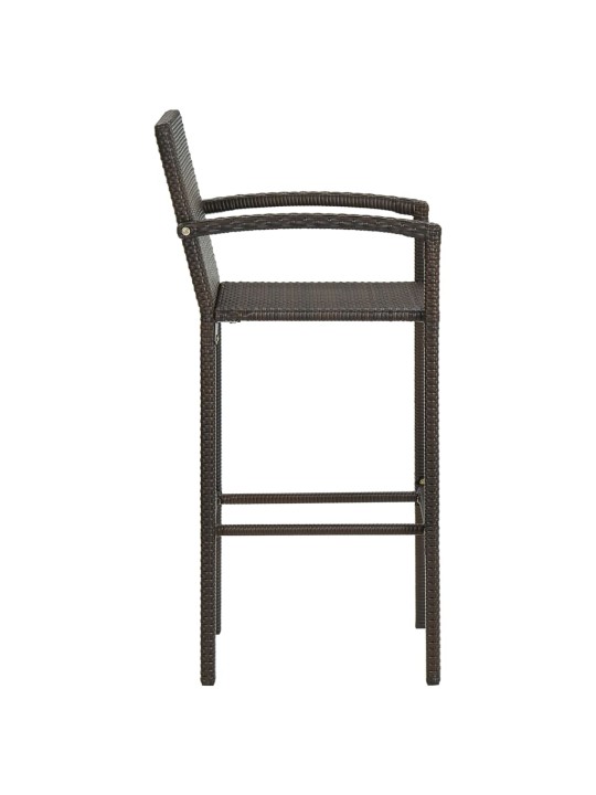 3dílný zahradní barový set polyratan hnědý