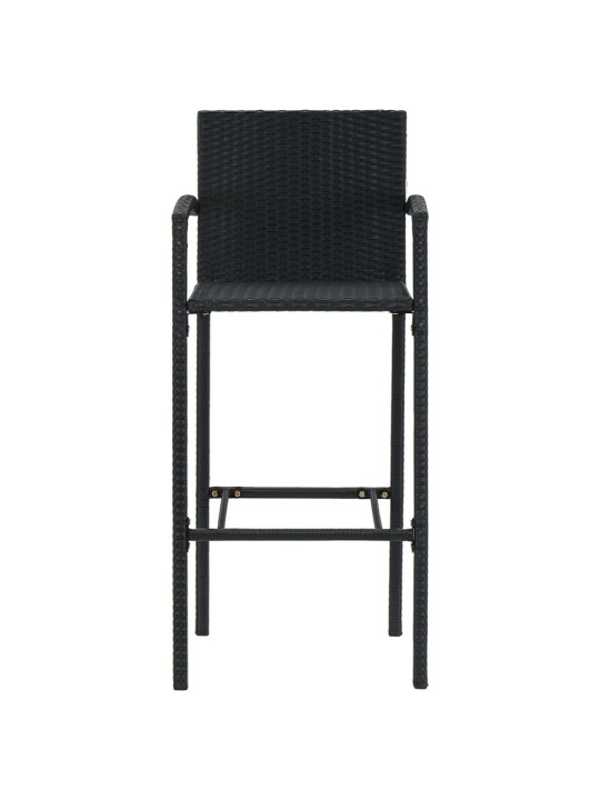 5dílný zahradní barový set polyratan černý