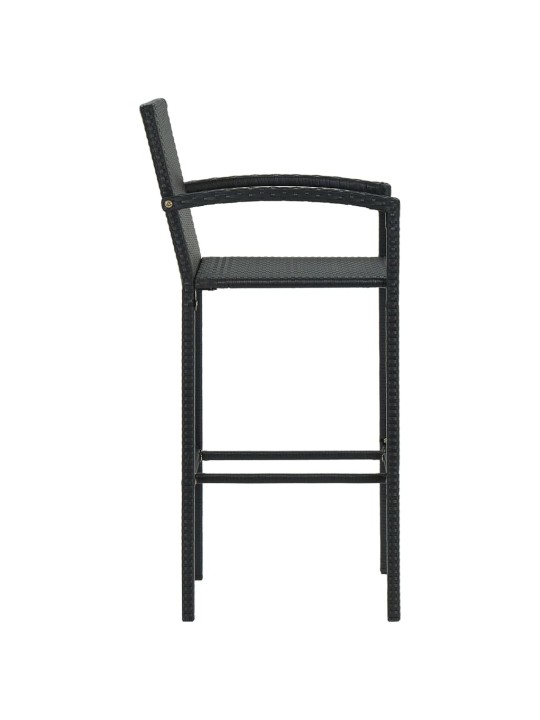 5dílný zahradní barový set polyratan černý