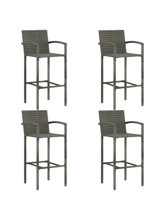 5dílný zahradní barový set polyratan šedý