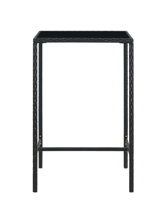 5dílný zahradní barový set polyratan černý