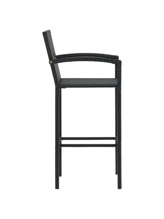 5dílný zahradní barový set polyratan černý