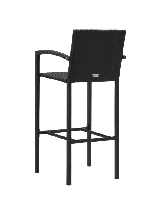 5dílný zahradní barový set polyratan černý