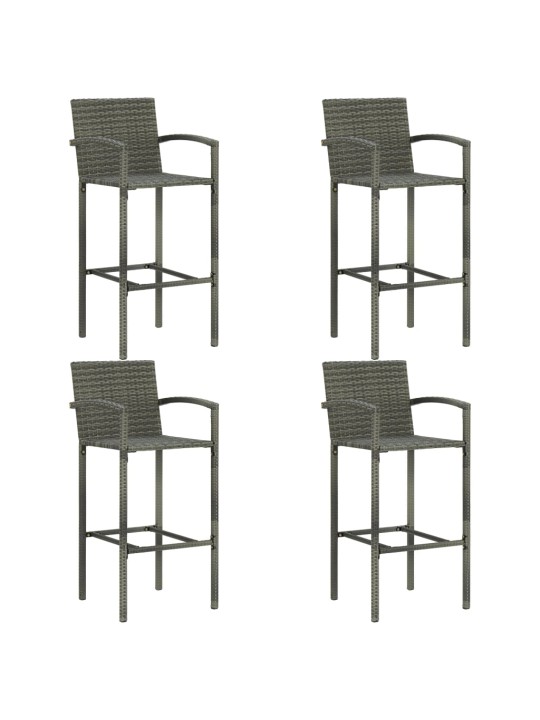 5dílný zahradní barový set polyratan šedý