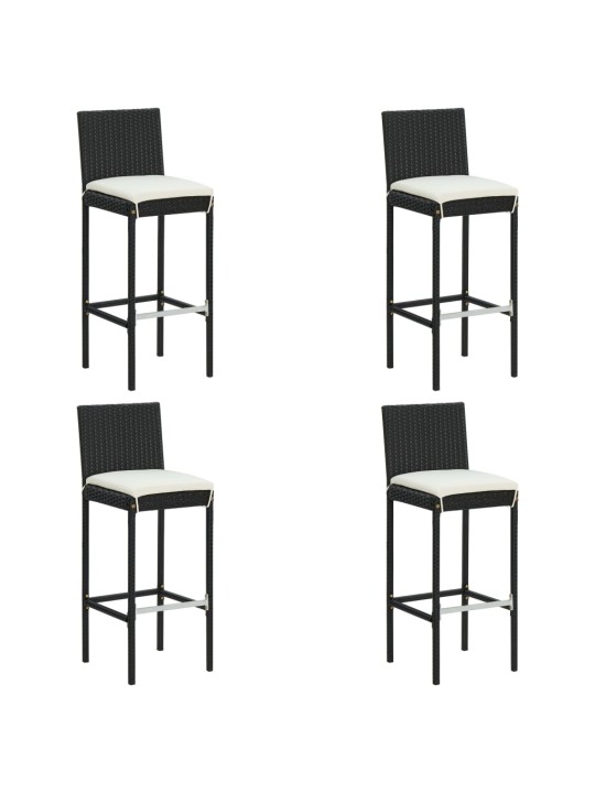 5dílný zahradní barový set s poduškami polyratan černý