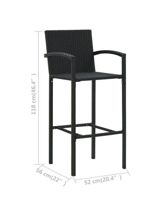 5dílný zahradní barový set černý