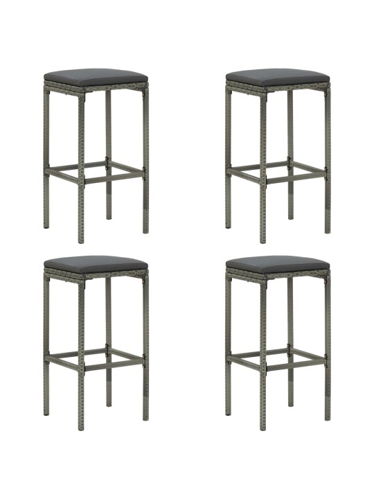5dílný zahradní barový set s poduškami šedý