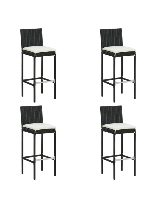 5dílný zahradní barový set s poduškami černý