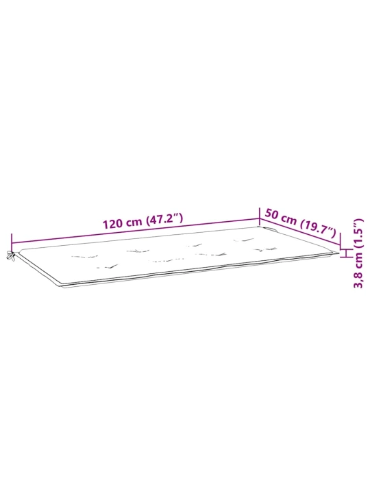 Lavice batavia s taupe poduškou 120 cm masivní teakové dřevo