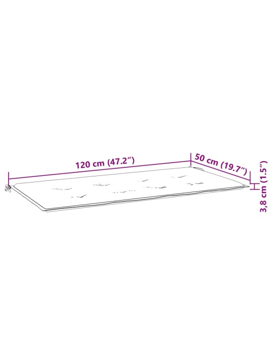 Lavice batavia s královsky modrou poduškou 120 cm masivní teak