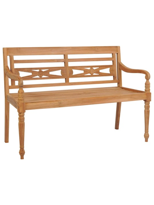 Lavice batavia s jasně zelenou poduškou 120 cm masivní teak