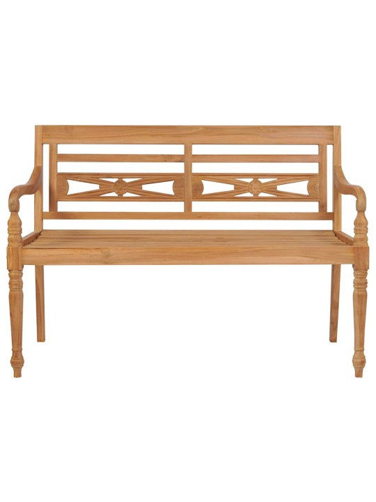 Lavice batavia s jasně zelenou poduškou 120 cm masivní teak