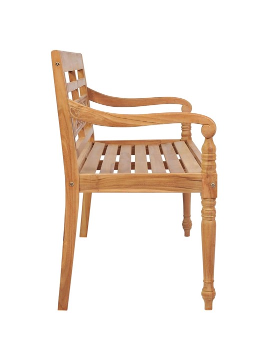 Lavice batavia s jasně zelenou poduškou 120 cm masivní teak