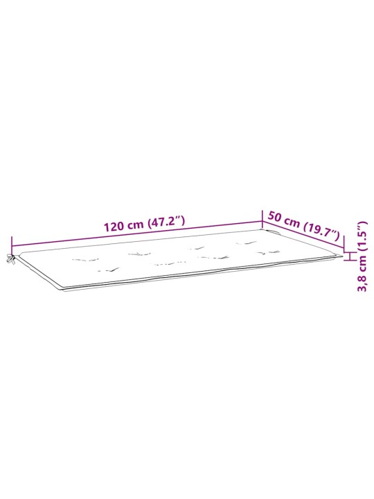 Lavice batavia s jasně zelenou poduškou 120 cm masivní teak