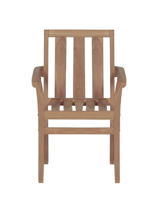 Zahradní židle 2 ks s béžovými poduškami masivní teak