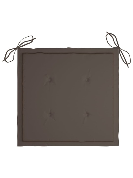Zahradní židle 2 ks s taupe poduškami masivní teak