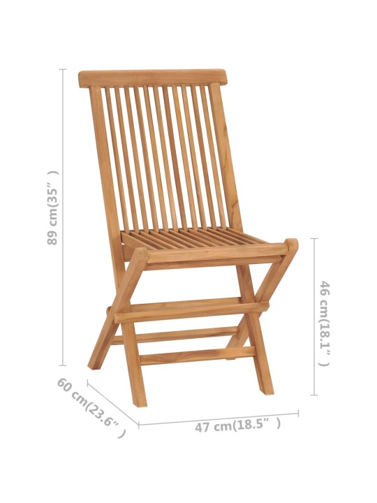 Zahradní židle se světle modrými poduškami 2 ks masivní teak