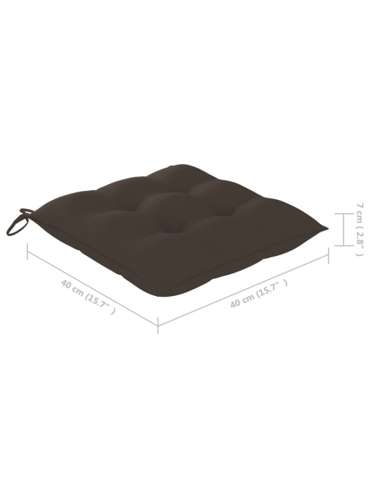 Zahradní židle s taupe poduškami 2 ks masivní teak