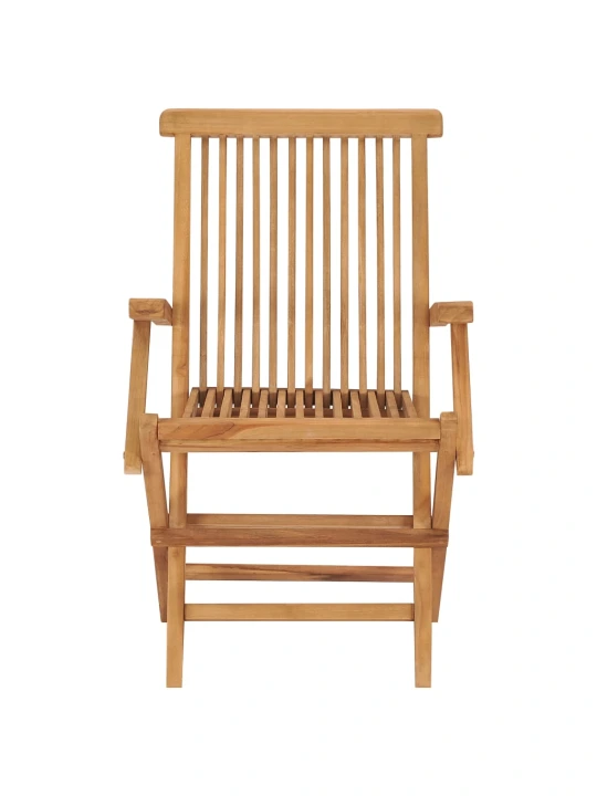Zahradní židle s krémově bílými poduškami 2 ks masivní teak