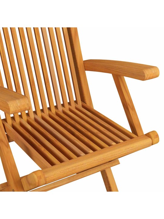 Zahradní židle s modrými poduškami 3 ks masivní teak