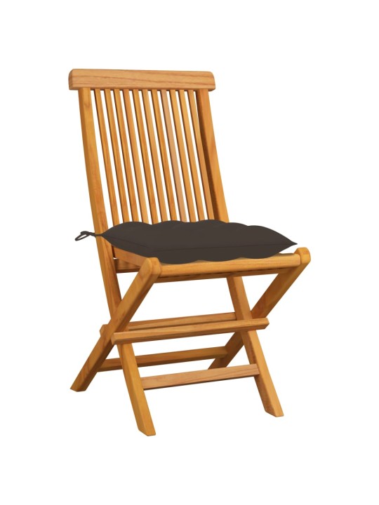 Zahradní židle s taupe poduškami 4 ks masivní teak