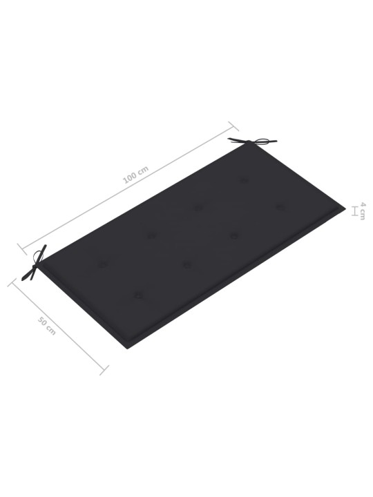 Zahradní lavice s antracitovou poduškou 112 cm masivní teak